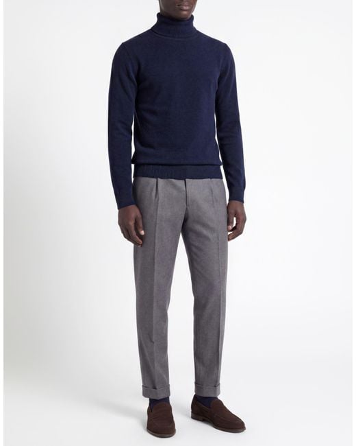 Daniele Fiesoli Blue Turtleneck Wool, Cashmere for men