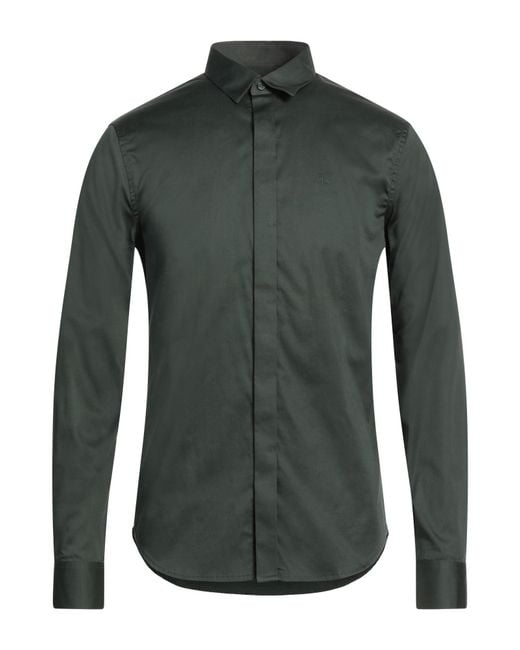 ARMANI EXCHANGE Green Shirt Cotton, Elastane for men