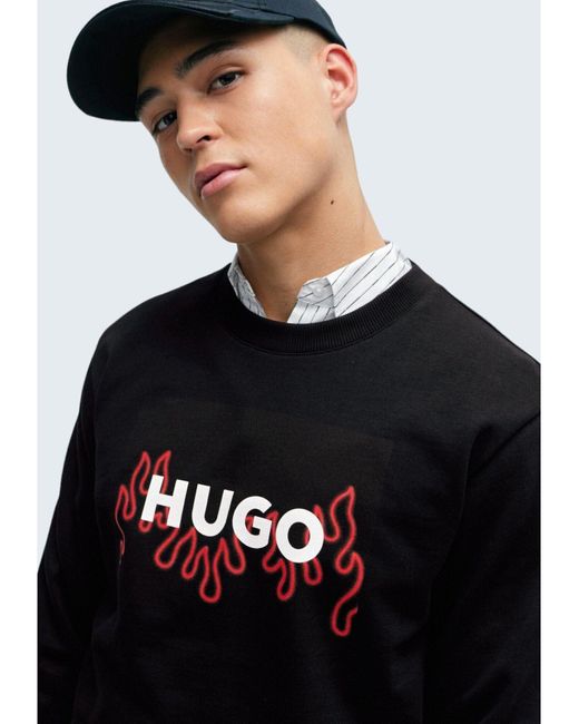 Sweat-shirt HUGO pour homme en coloris Black