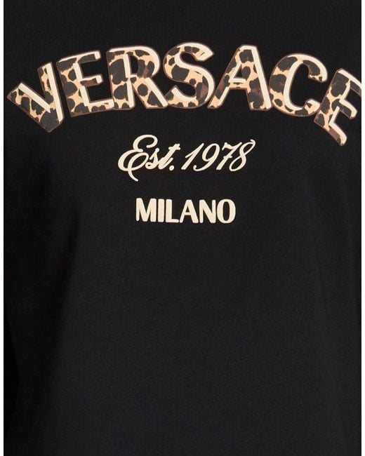 Versace Black Sweatshirt Cotton, Elastane
