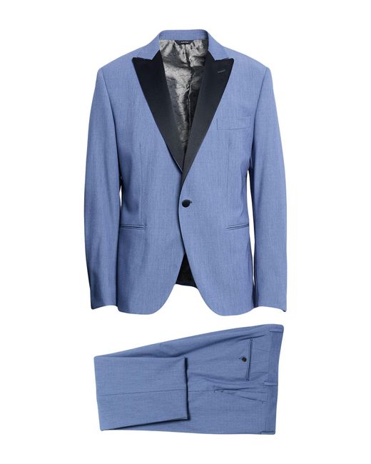 Tombolini Blue Suit Polyester, Viscose, Elastane for men