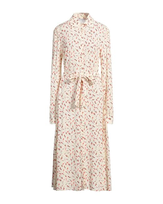 Mar De Margaritas Natural Cream Midi Dress Viscose
