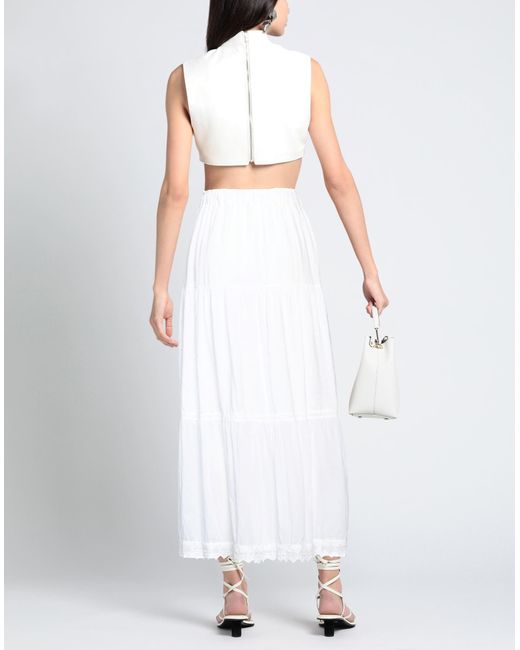 120% Lino White Maxi Skirt