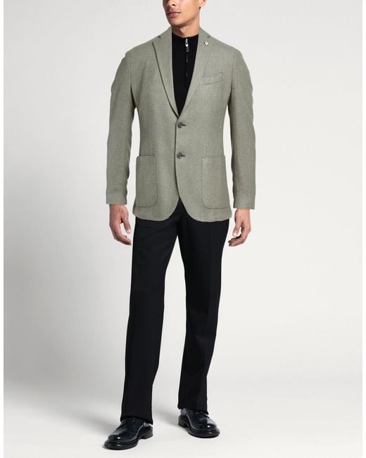 Brando Green Blazer Virgin Wool, Polyester for men