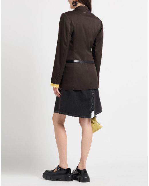 MM6 by Maison Martin Margiela Black Blazer Polyester, Virgin Wool, Elastane