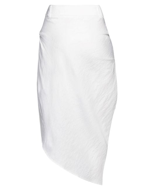 Jacquemus White Midi Skirt Viscose, Polyamide