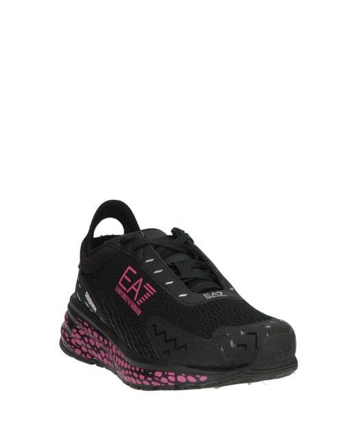 EA7 Black Sneakers Polyester, Thermoplastic Polyurethane for men
