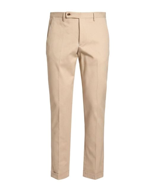 Luigi Borrelli Napoli Natural Ivory Pants Cotton, Elastane for men