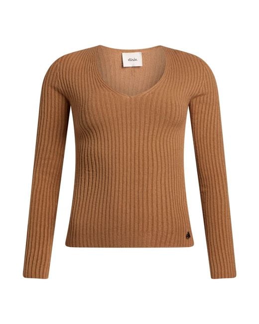 Dixie Brown Camel Sweater Viscose, Polyester, Polyamide