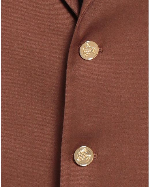 Daniele Alessandrini Brown Blazer Polyester, Viscose, Elastane for men