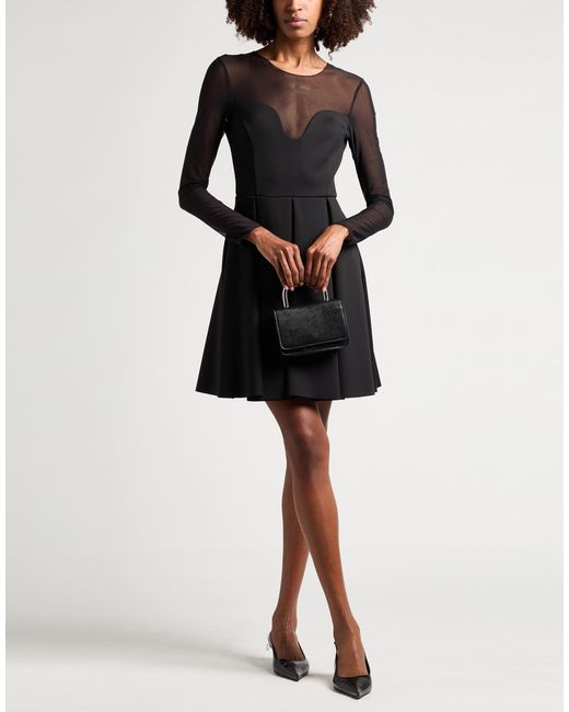 Pinko Black Mini Dress Nylon, Elastane