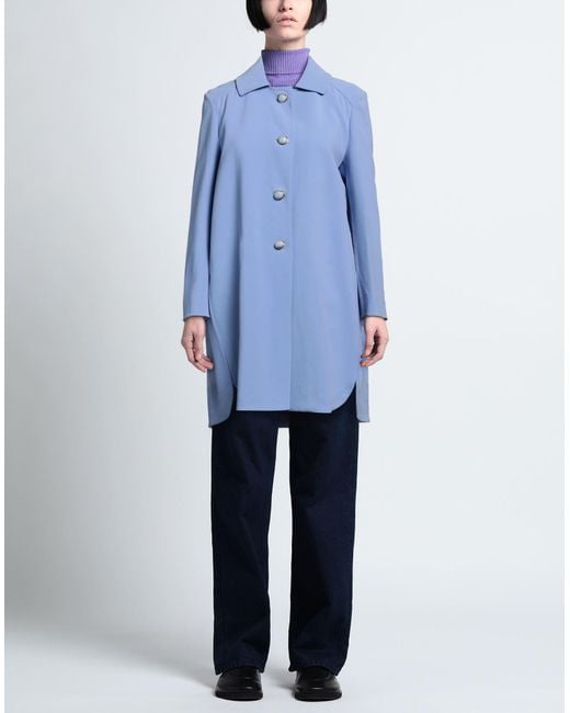 Ermanno Scervino Blue Overcoat & Trench Coat