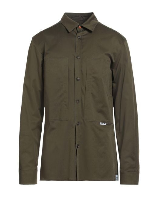 Berna Green Military Shirt Cotton, Elastane for men