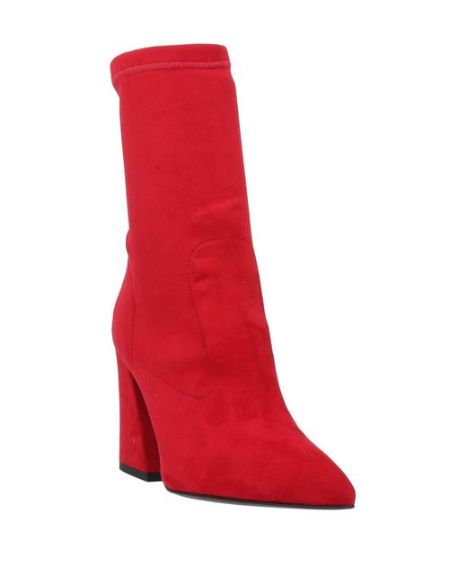 Pollini Red Ankle Boots