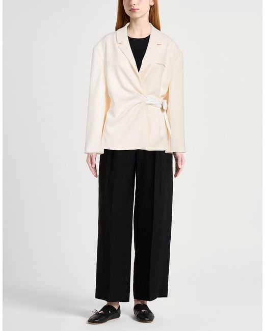 Nanushka White Blazer Polyester, Polyurethane