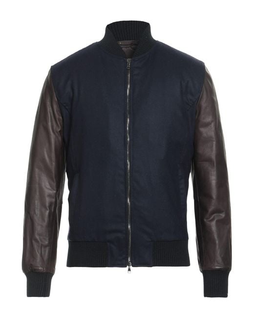 Barba Napoli Blue Jacket Leather for men