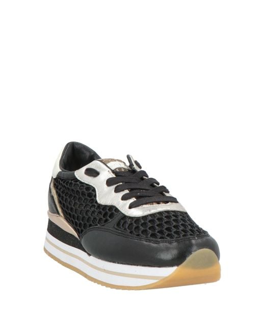 Crime London Black Sneakers Leather, Textile Fibers