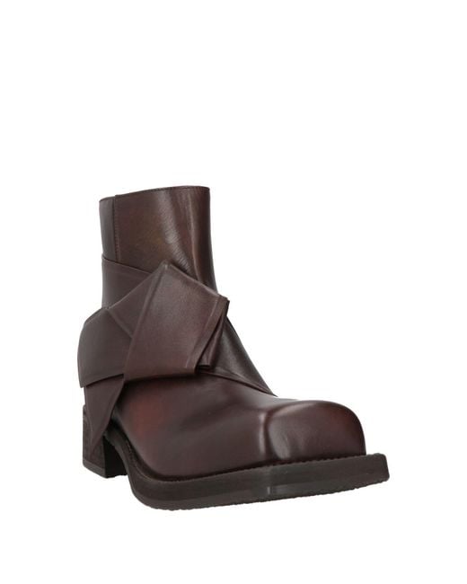 Acne Brown Dark Ankle Boots Leather