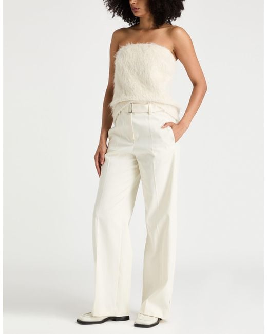Brunello Cucinelli White Ivory Pants Cotton, Ecobrass