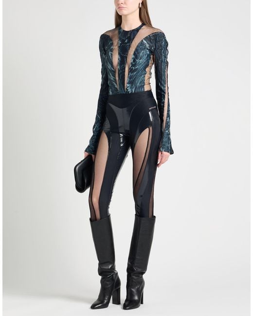 Mugler Blue Bodysuit