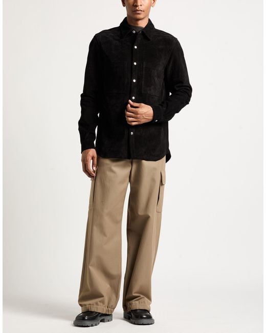 Rick Owens Black Jacket Calfskin for men