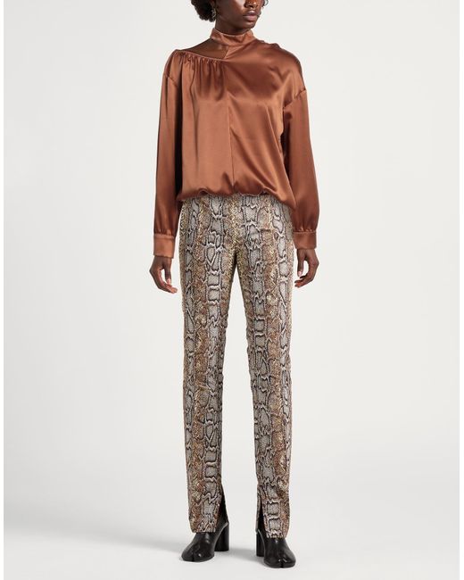 Cristinaeffe Brown Top Polyester, Elastane