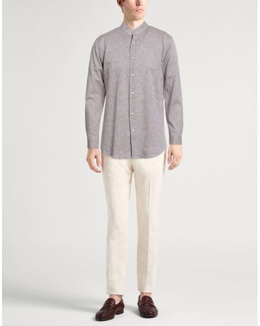 Bagutta Gray Shirt Linen, Cotton for men