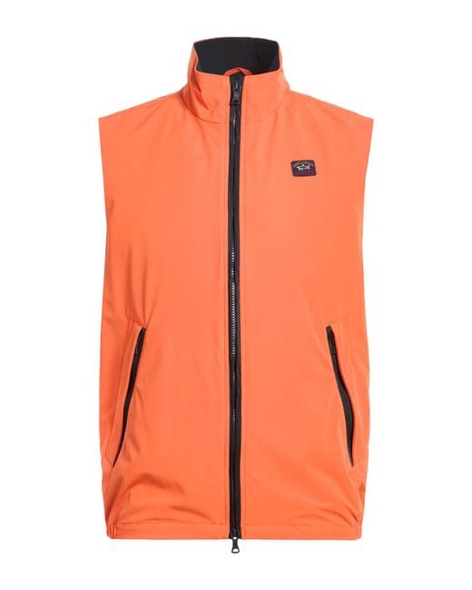 Paul & Shark Orange Jacket Polyester, Elastane for men