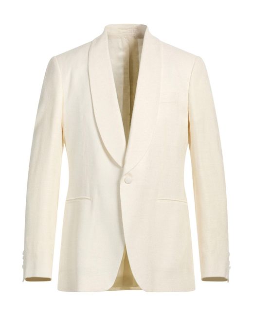 Lardini Natural Ivory Blazer Wool, Viscose for men