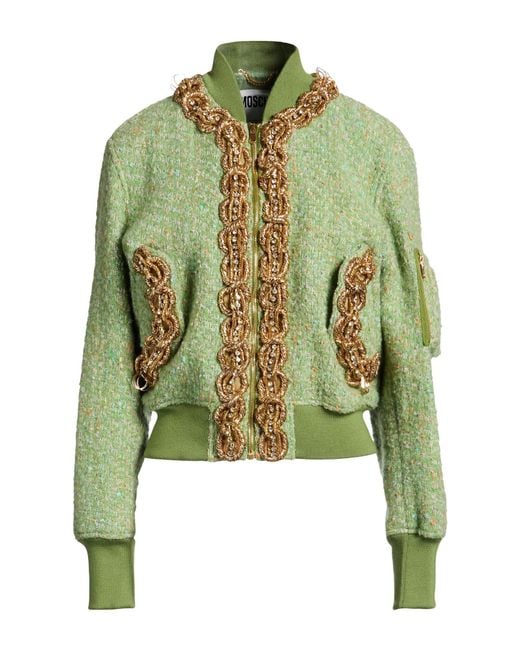 Moschino Green Jacket Virgin Wool, Cotton, Polyester, Acrylic