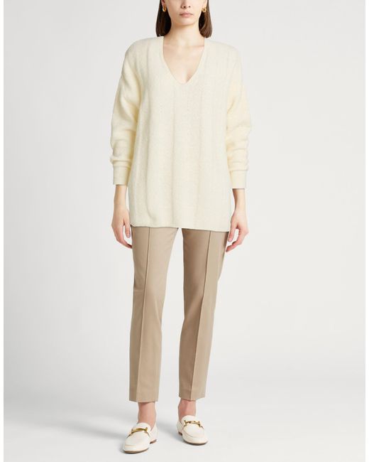 Fedeli White Ivory Sweater Wool, Cashmere, Polyamide