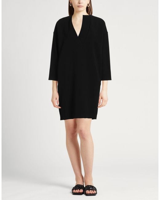Sandro Ferrone Black Mini Dress Polyester, Viscose, Elastane