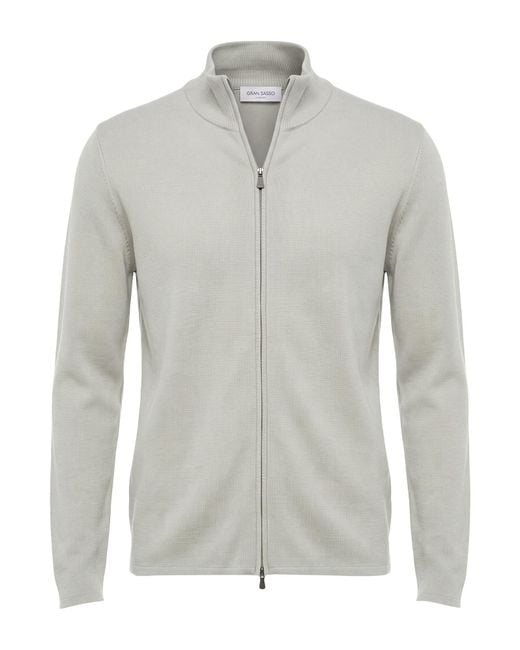 Gran Sasso Gray Light Cardigan Virgin Wool for men