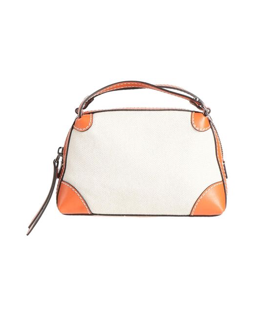Gianni Chiarini White Handbag Textile Fibers, Leather