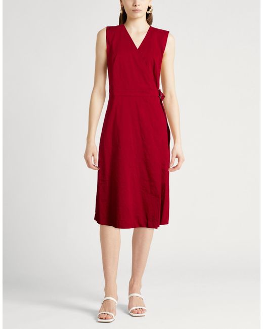 Theory Red Midi Dress