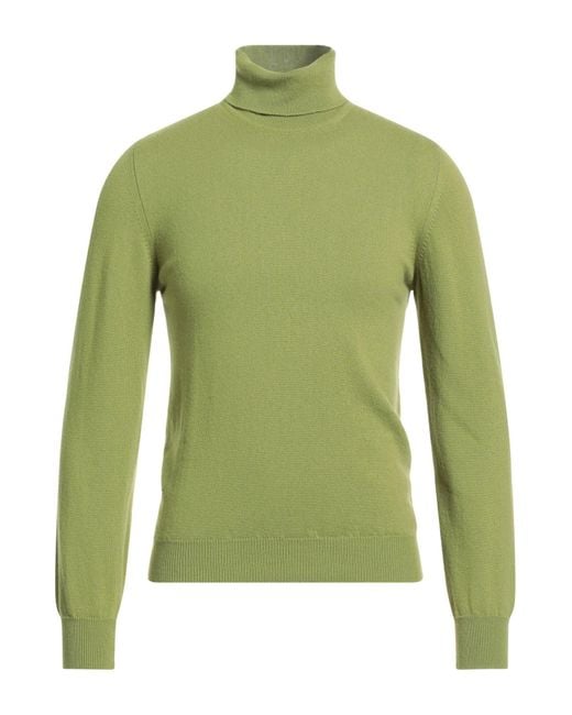 Fedeli Green Military Turtleneck Cashmere for men