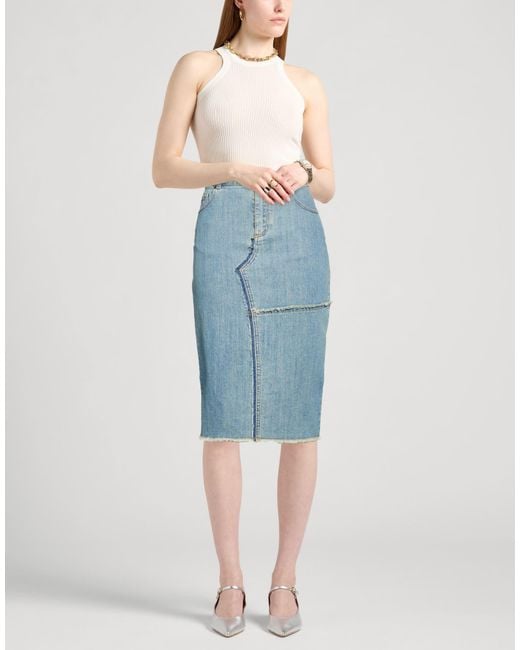 Tom Ford Blue Denim Skirt Cotton, Elastane