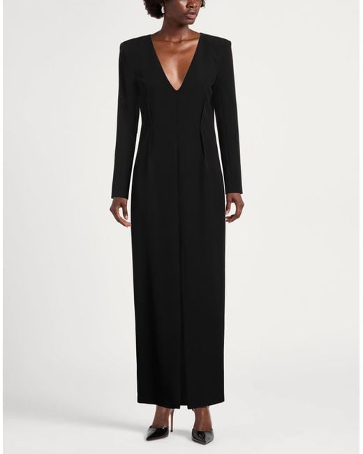 Patrizia Pepe Black Maxi Dress Polyester, Elastane