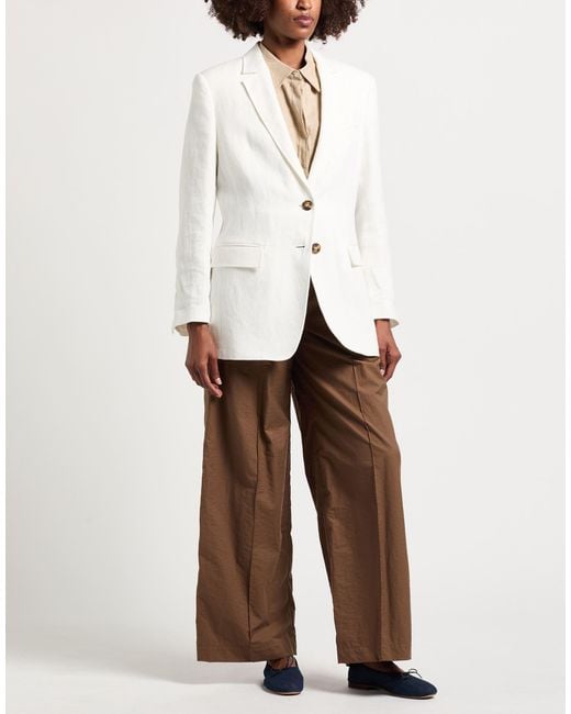 Alberta Ferretti White Blazer Linen