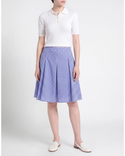 120% Lino Blue Mini Skirt Linen