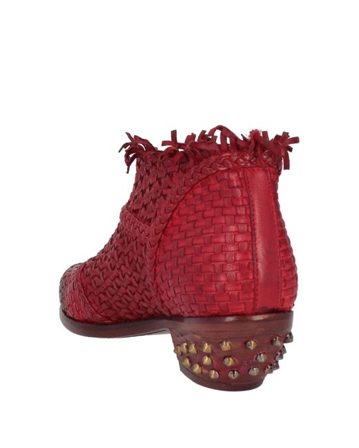 JP/DAVID Red Ankle Boots