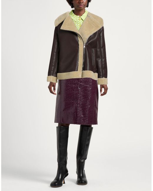 WEILI ZHENG Black Shearling- & Kunstfell