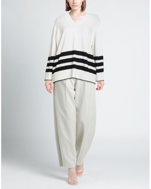 B.yu White Cream Sweater Merino Wool, Viscose, Cashmere, Polyamide