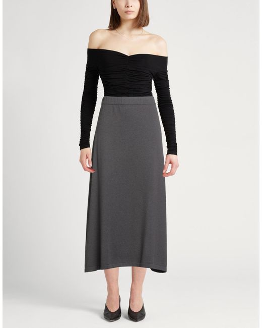 Fabiana Filippi Gray Maxi Skirt Virgin Wool, Silk, Cashmere