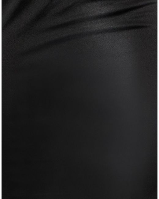 Haveone Black Mini Dress Polyester, Elastane