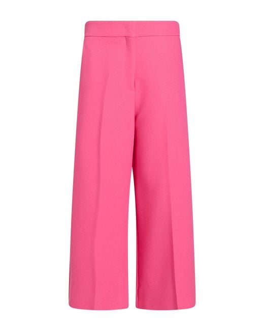MSGM Pink Fuchsia Pants Polyester, Viscose, Elastane