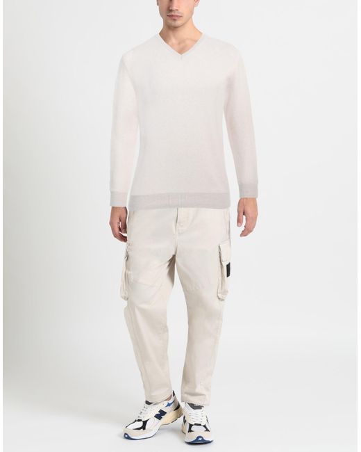 Dondup White Ivory Sweater Merino Wool, Cashmere for men