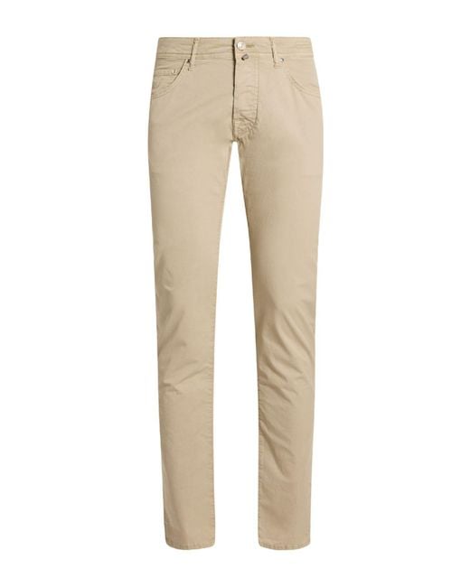 Jacob Cohen Natural Pants Cotton, Elastane for men