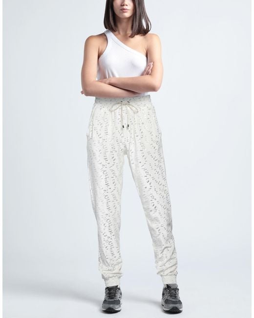 Pinko C-clique White Ivory Pants Polyester, Elastane