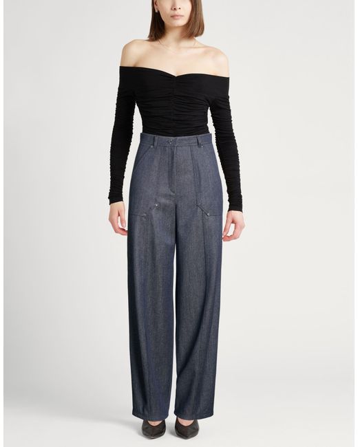 Max Mara Blue Pants Virgin Wool